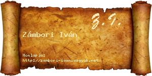 Zámbori Iván névjegykártya